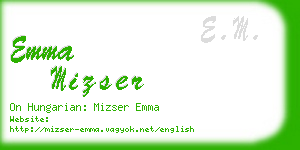 emma mizser business card